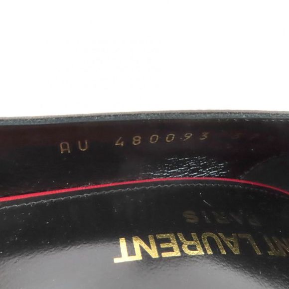 Saint Laurent Paris 480093 Pointed Toe Pin Heel Leather Pumps Black 37.5 Made - Picture 9 of 10